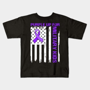 Purple up for Military Kids-Month of the Military Child Kids T-Shirt